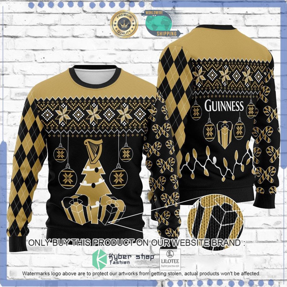 guinness beer black brown christmas sweater 1 35827