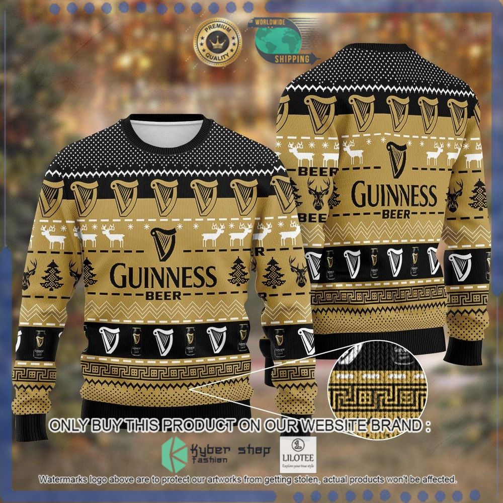 guinness beer brown black christmas sweater 1 82291