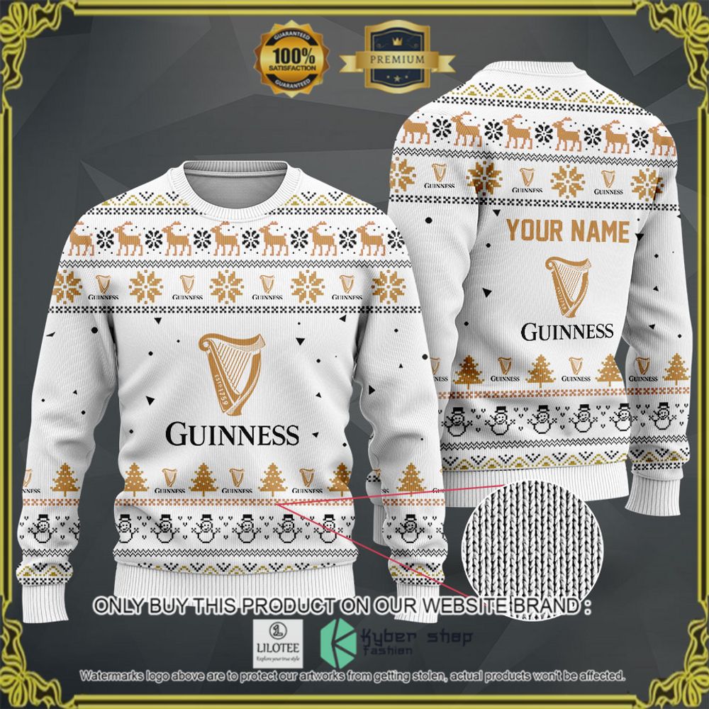 guinness beer your name white christmas sweater hoodie sweater 1 2927