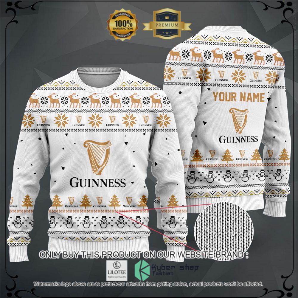 guinness beer your name white christmas sweater hoodie sweater 1 76307
