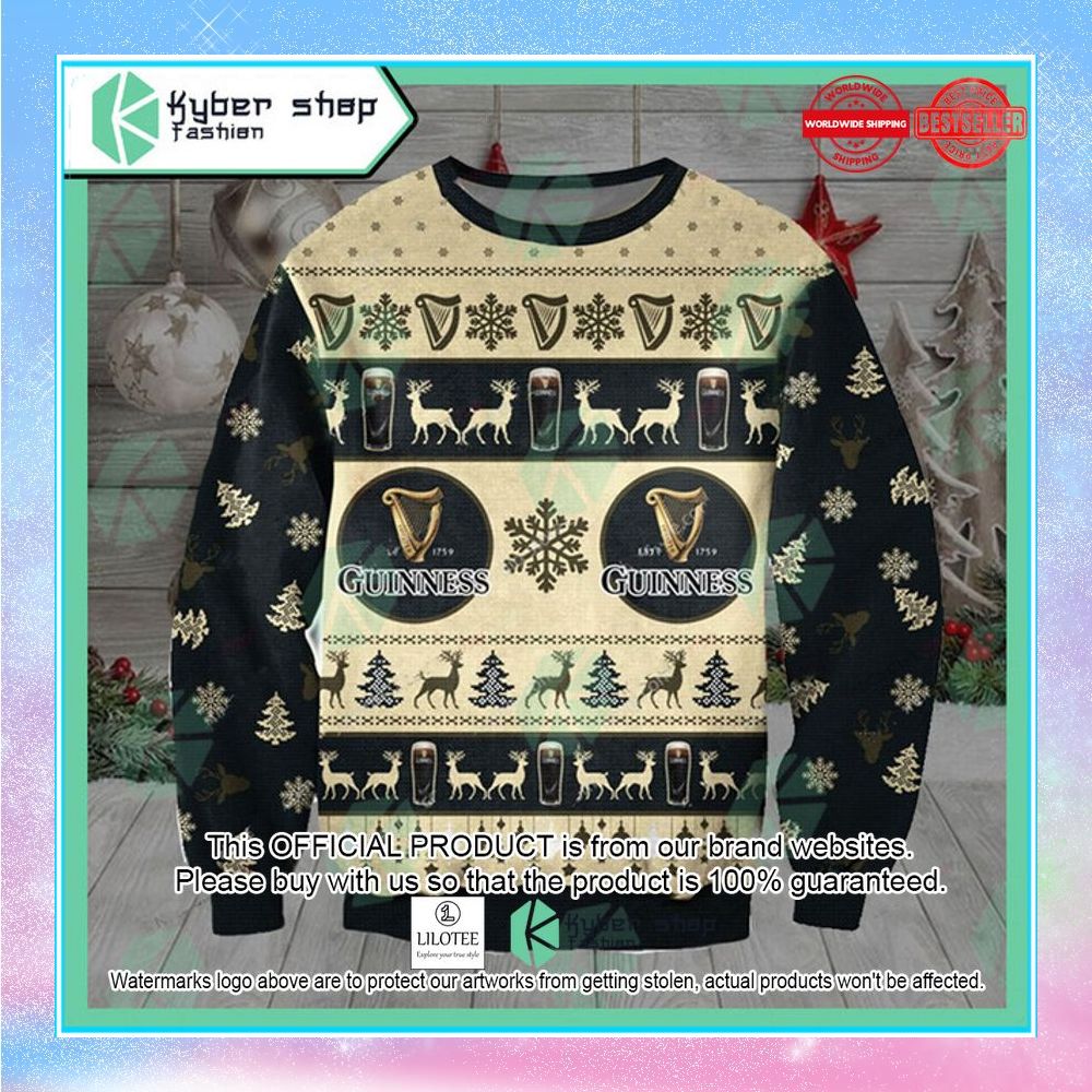 guinness black khaki christmas sweater 1 143