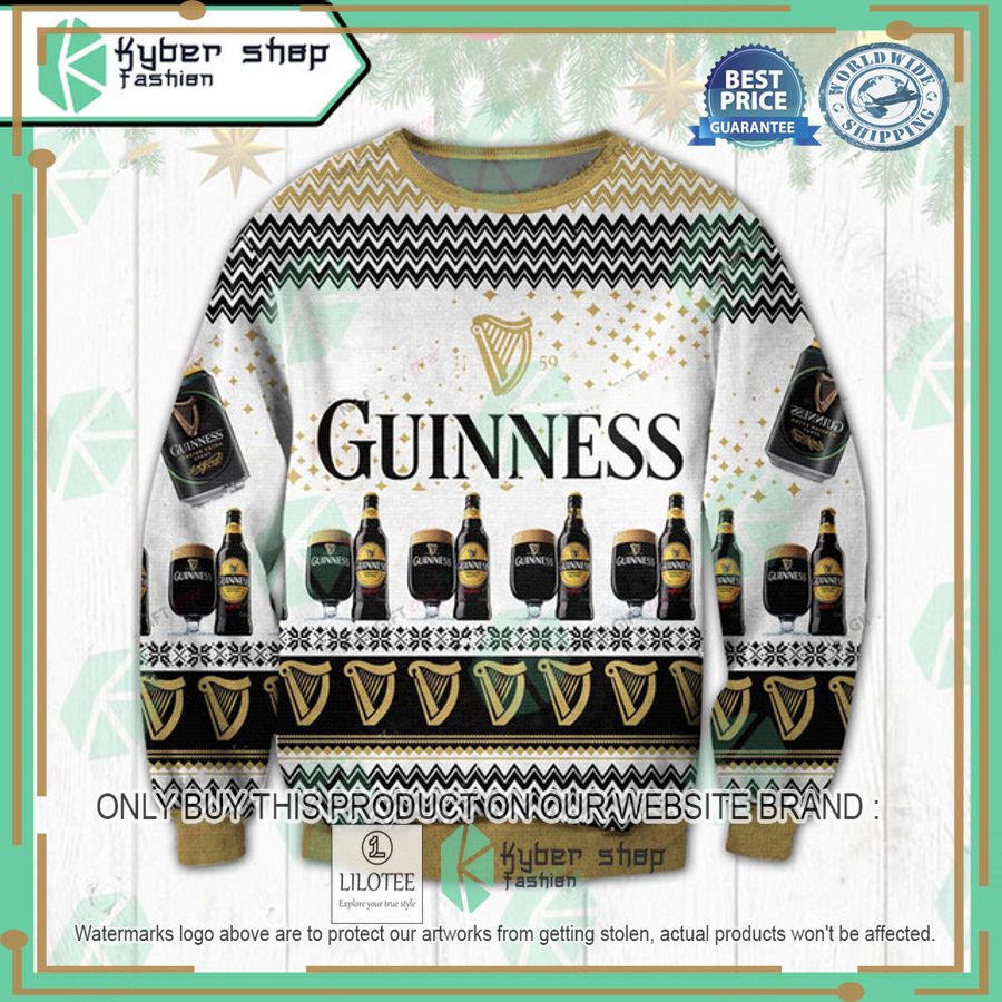 guinness white ugly christmas sweater 1 39493