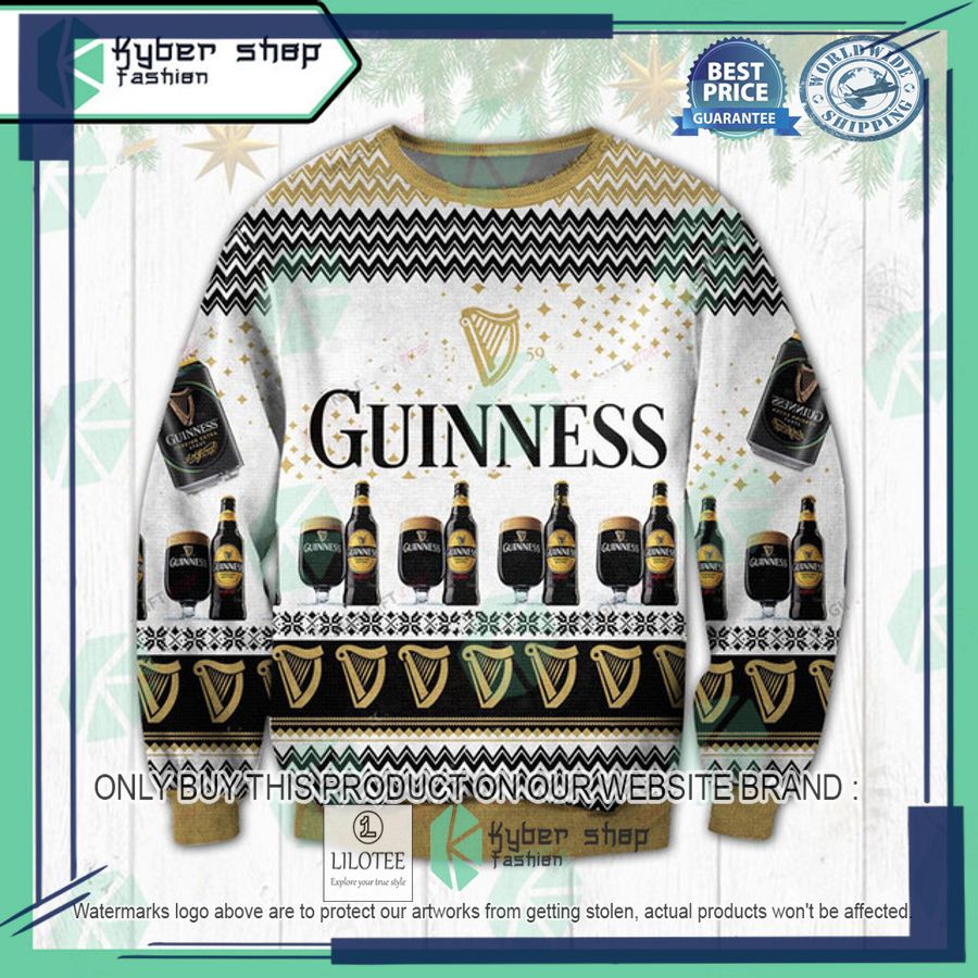 guinness white ugly christmas sweater 1 70544