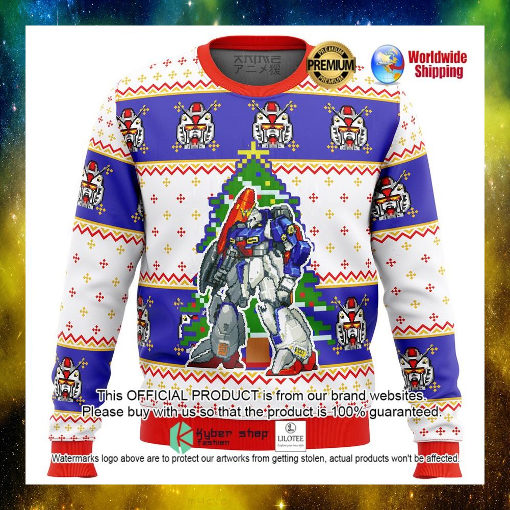 gundam xmas tree christmas sweater 1 538