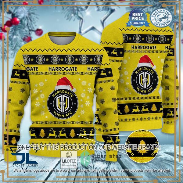 harrogate town afc yellow christmas sweater 1 92185
