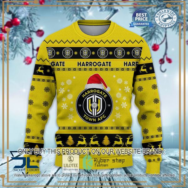harrogate town afc yellow christmas sweater 2 44498