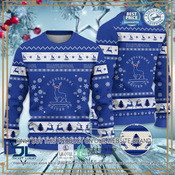 hartlepool united blue christmas sweater 1 88872