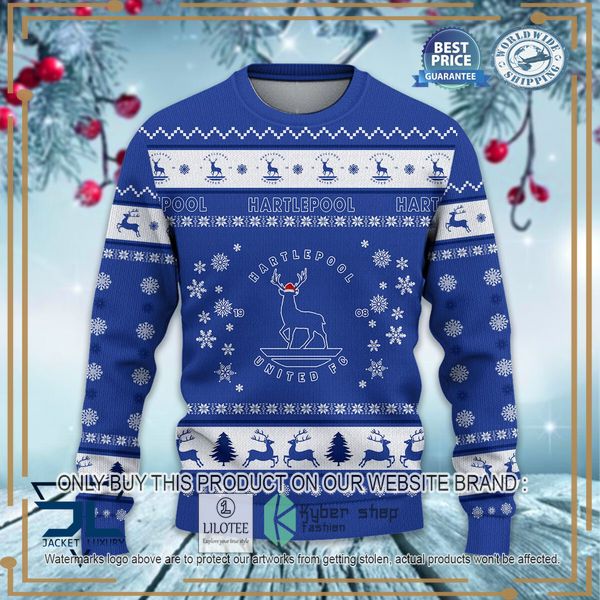 hartlepool united blue christmas sweater 2 33999