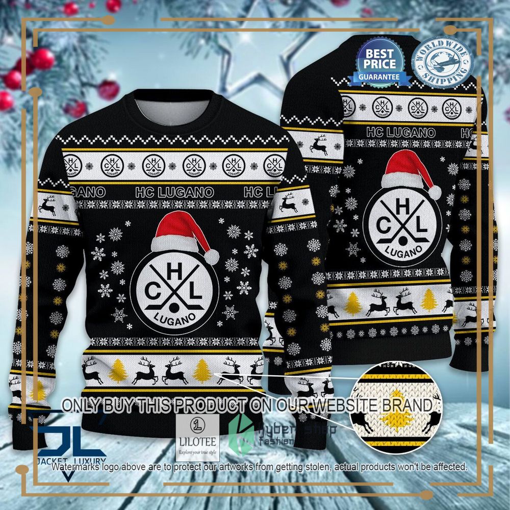 HC Lugano Ugly Christmas Sweater 6