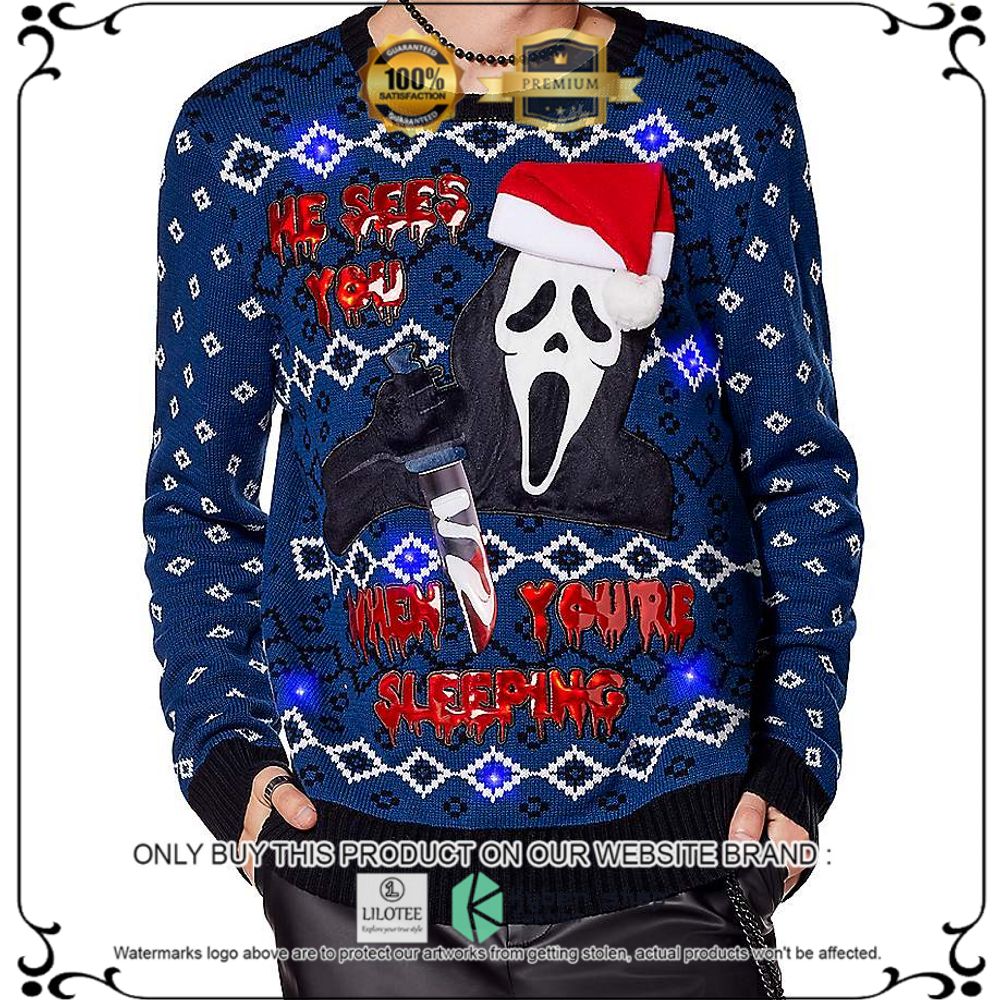 he sees you when youre sleeping christmas sweater 1 32731