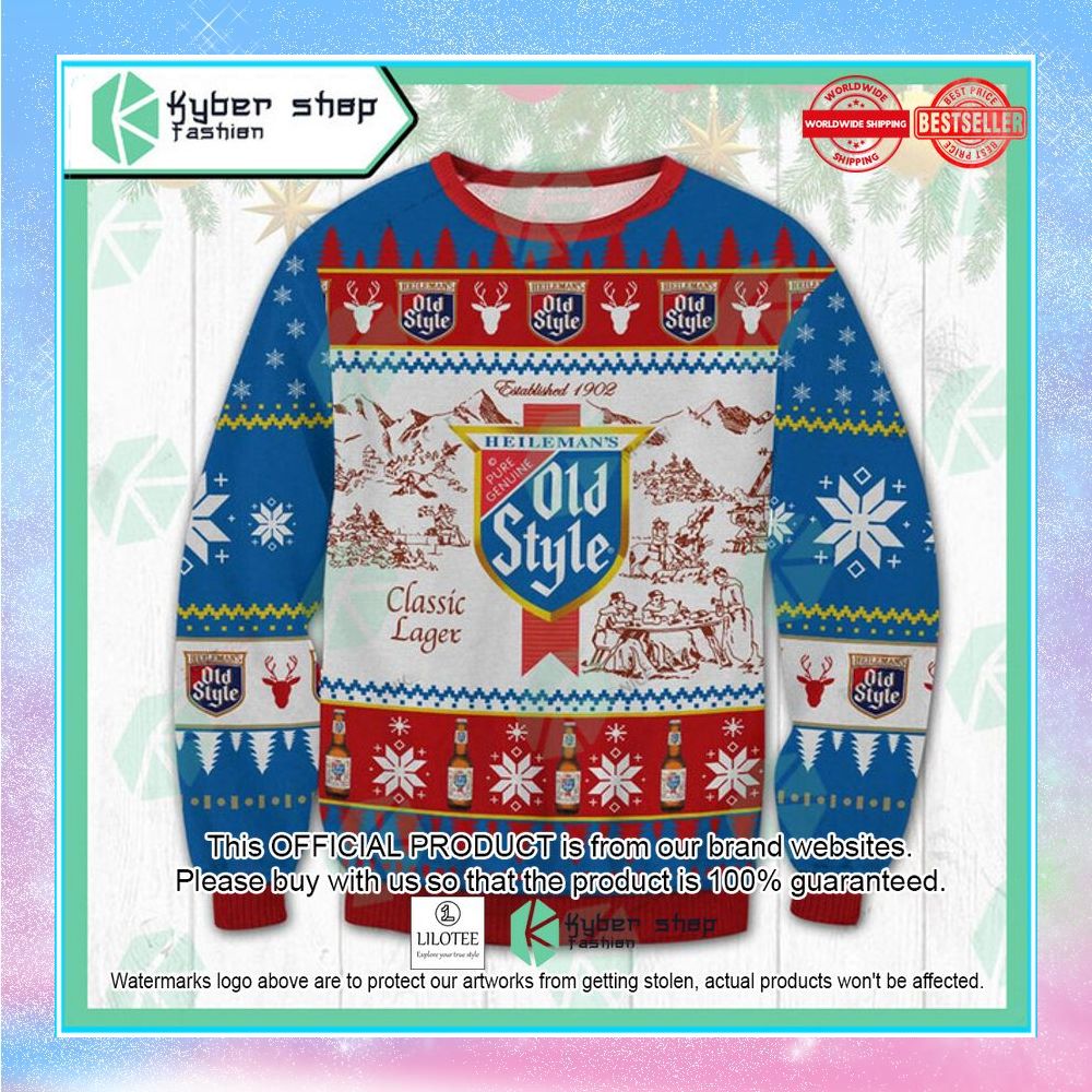 heilemans old style blue white christmas sweater 1 705