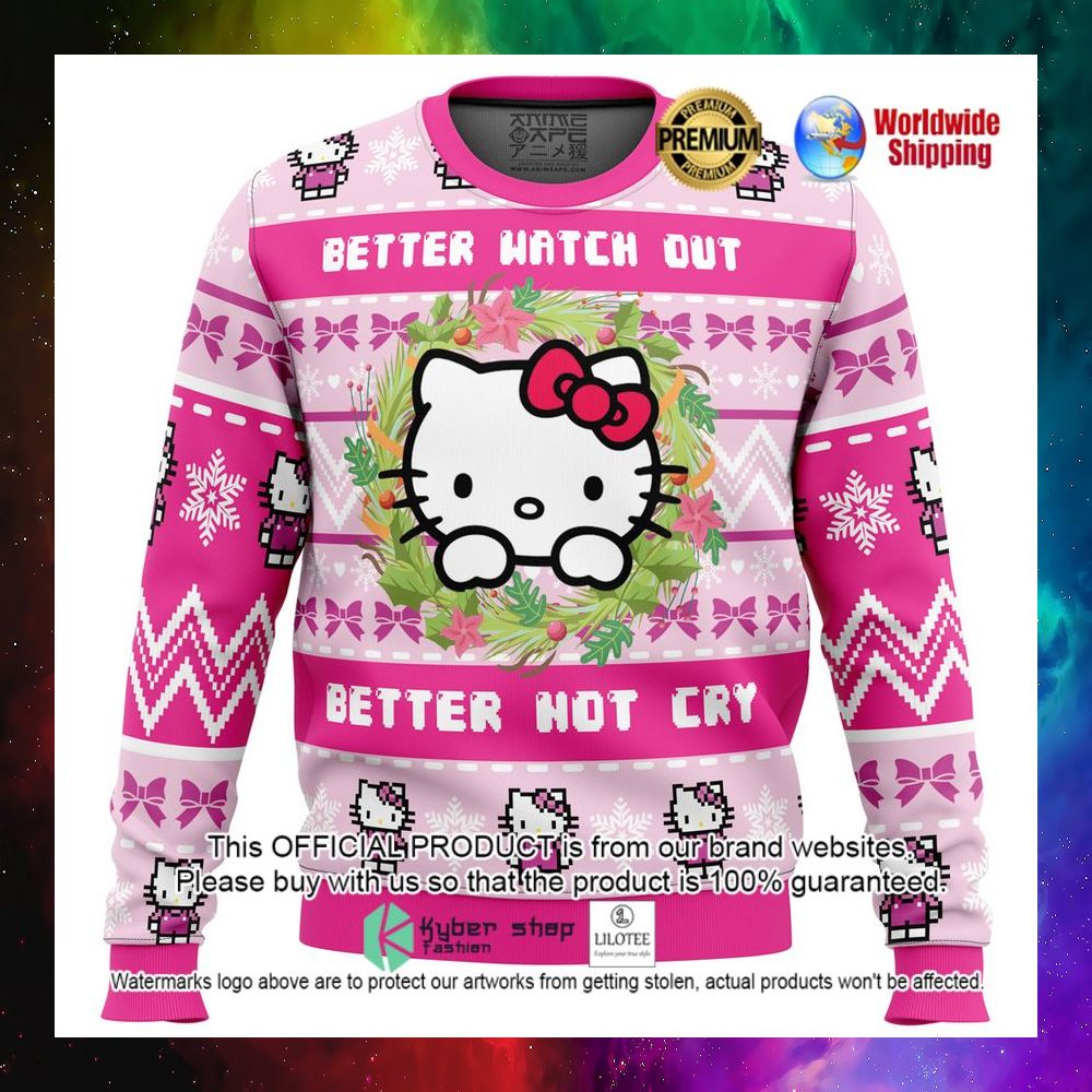 hello kitty better watch out better not cry christmas sweater 1 643