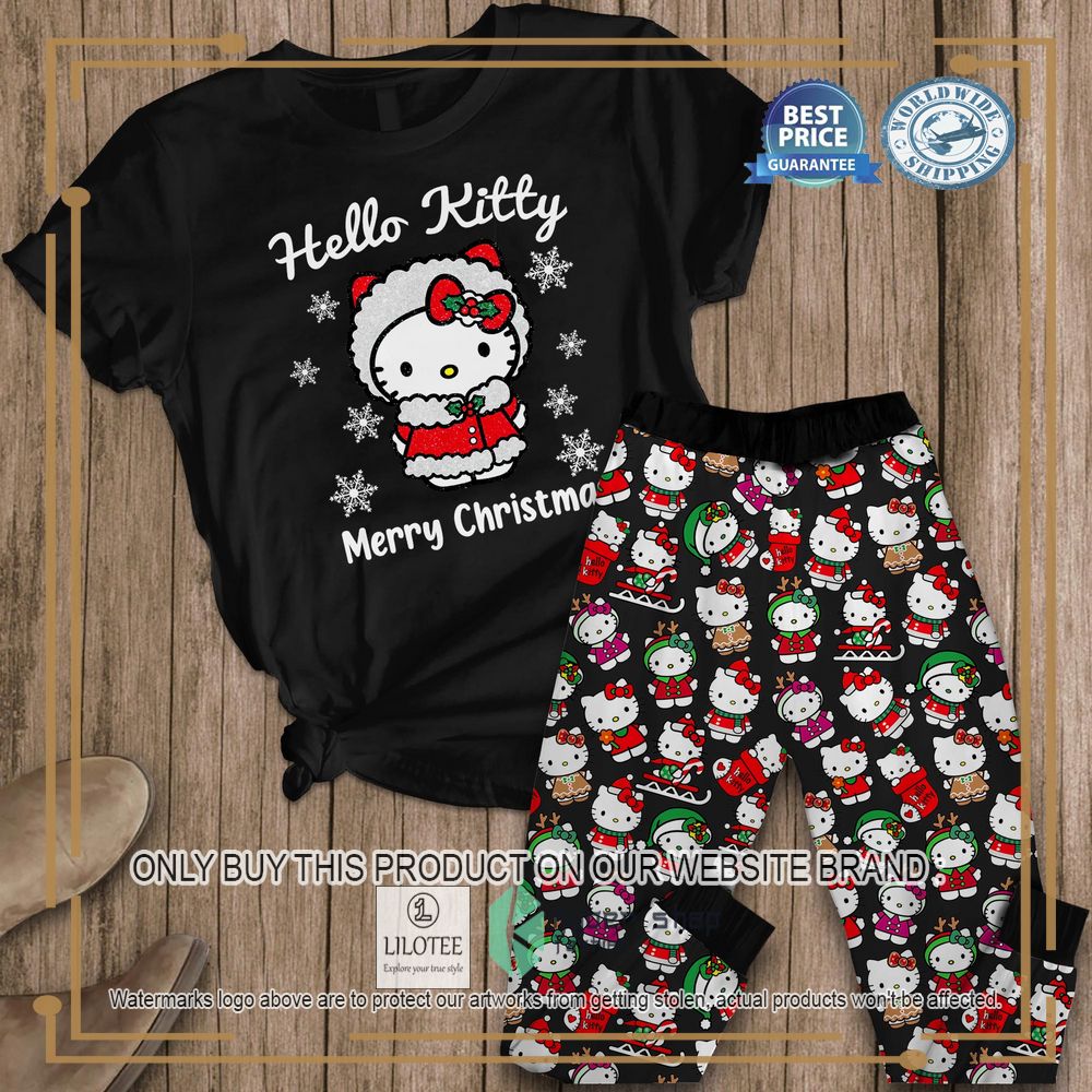 Hello Kitty Christmas Black Pajamas Set 5