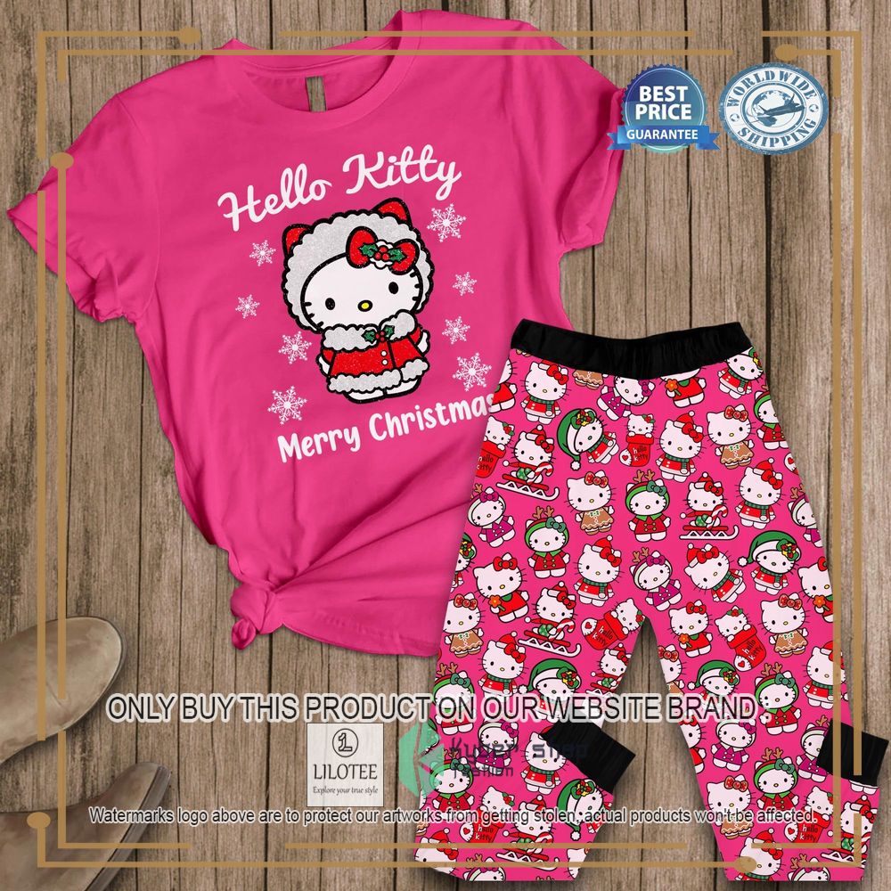 Hello Kitty Christmas Pink Pajamas Set 4