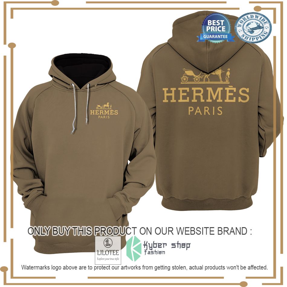 hermes paris dark brown hoodie 1 13748