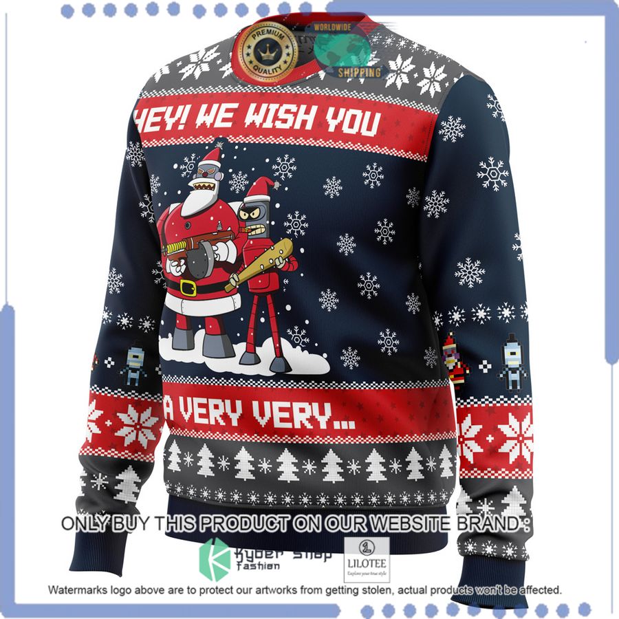 hey we wish you a very very futurama christmas sweater 1 22645