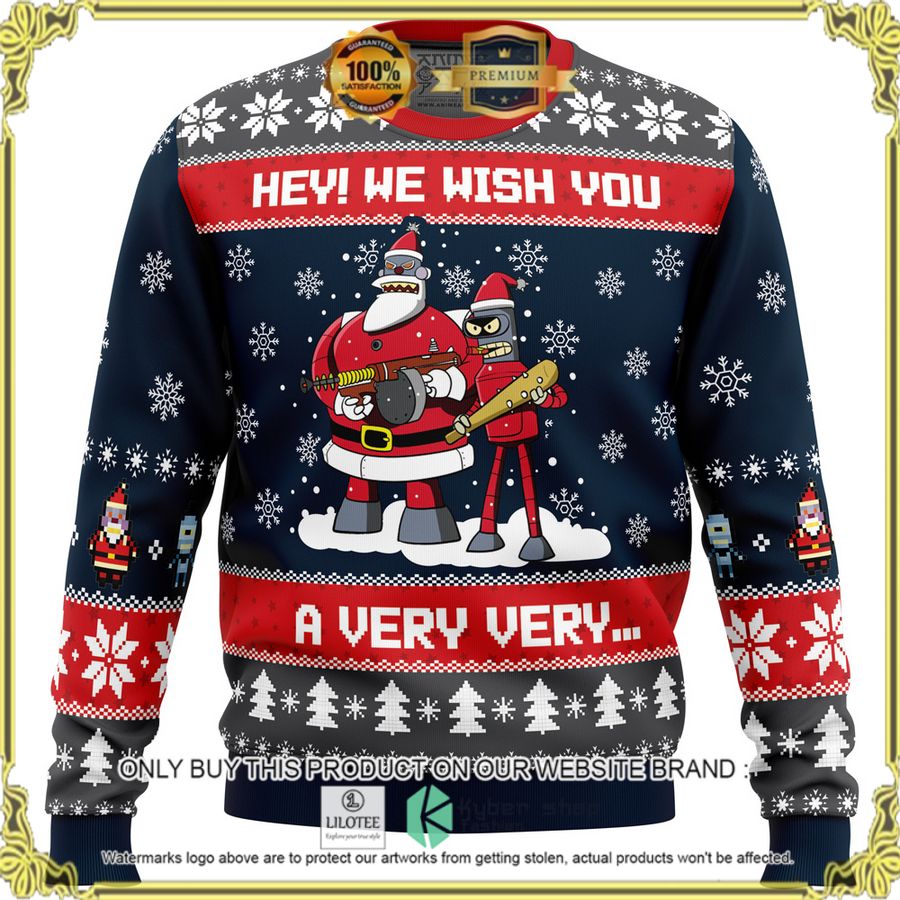 hey we wish you a very very futurama christmas sweater 1 26340