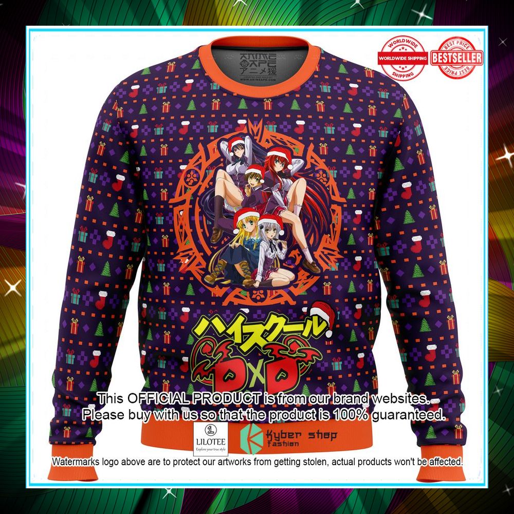 high school dxd dreaming his own harem ugly christmas sweater 1 361