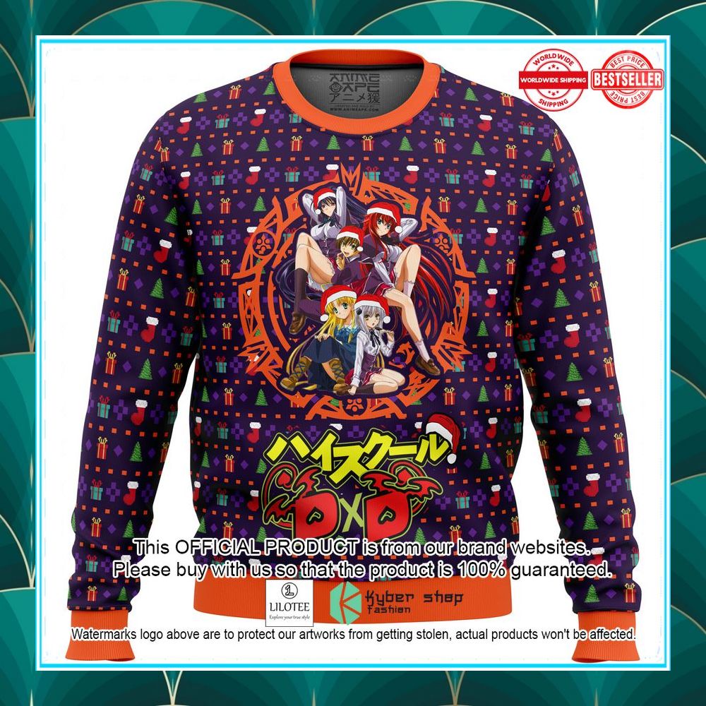 high school dxd dreaming his own harem ugly christmas sweater 1 872