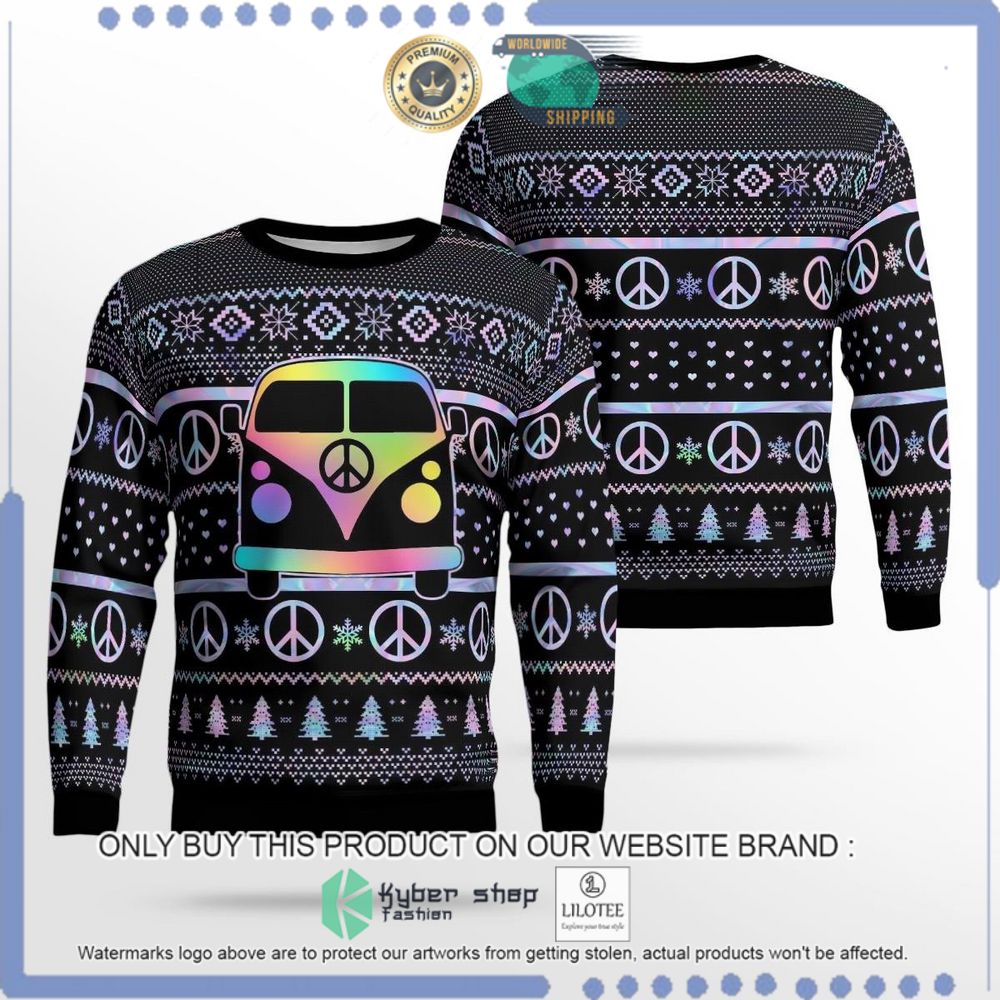 Hippie Car Logo Ugly Christmas Sweater - LIMITED EDITION 9