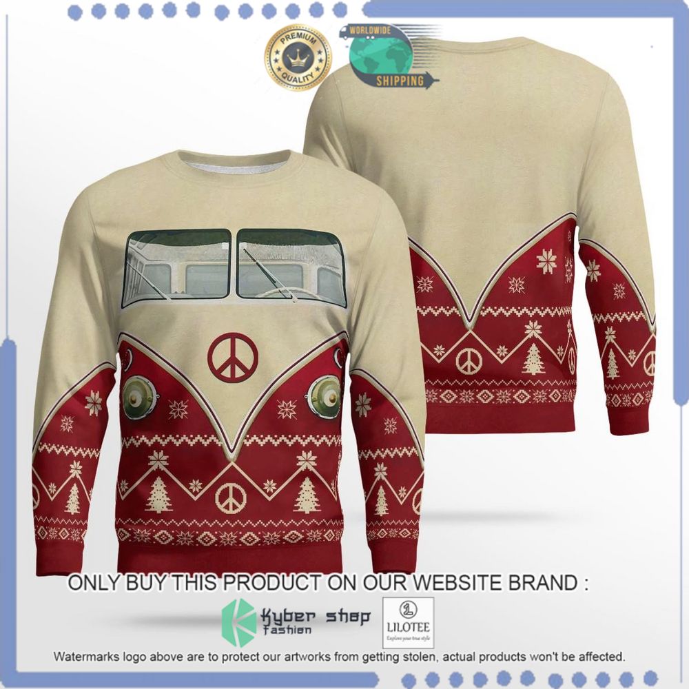 Hippie Red Cream Ugly Christmas Sweater - LIMITED EDITION 9