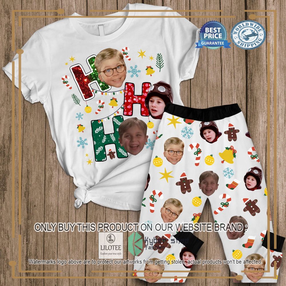Ho Ho Ho Heads Christmas Pajamas Set 12