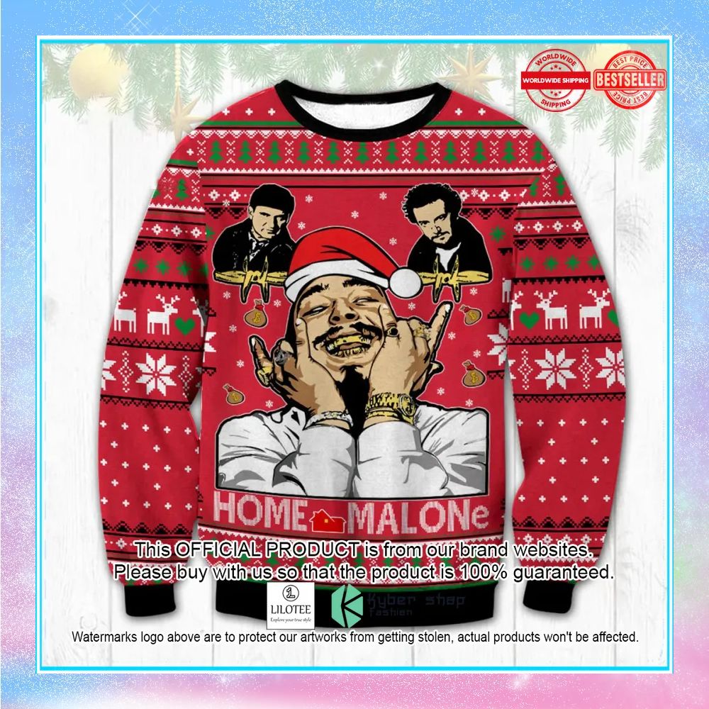 home malone red christmas sweater 1 187