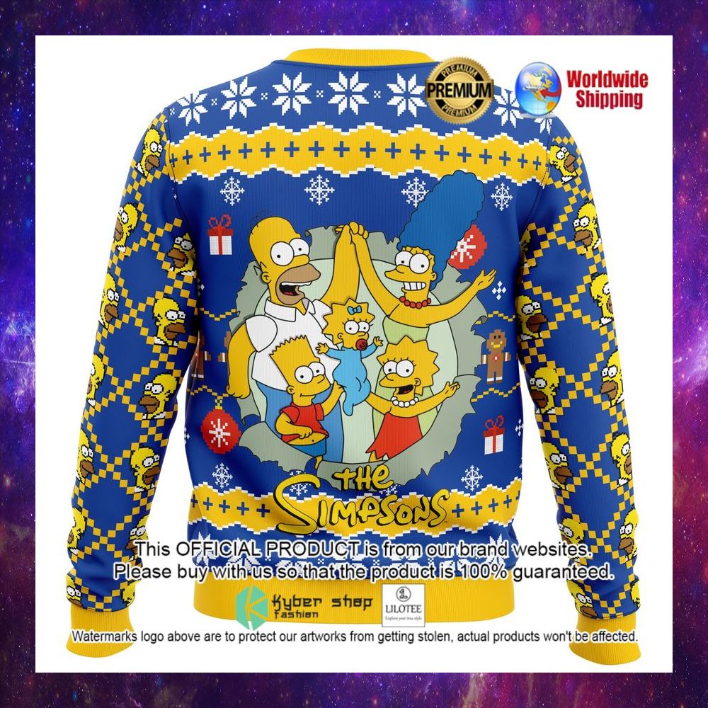 homer simpson the simpsons its christmas oclock time anytime christmas sweater 1 165