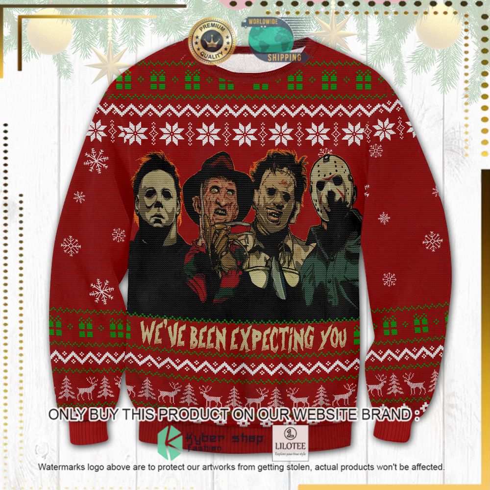 horror friends weve been expecting you ugly sweater 1 13408