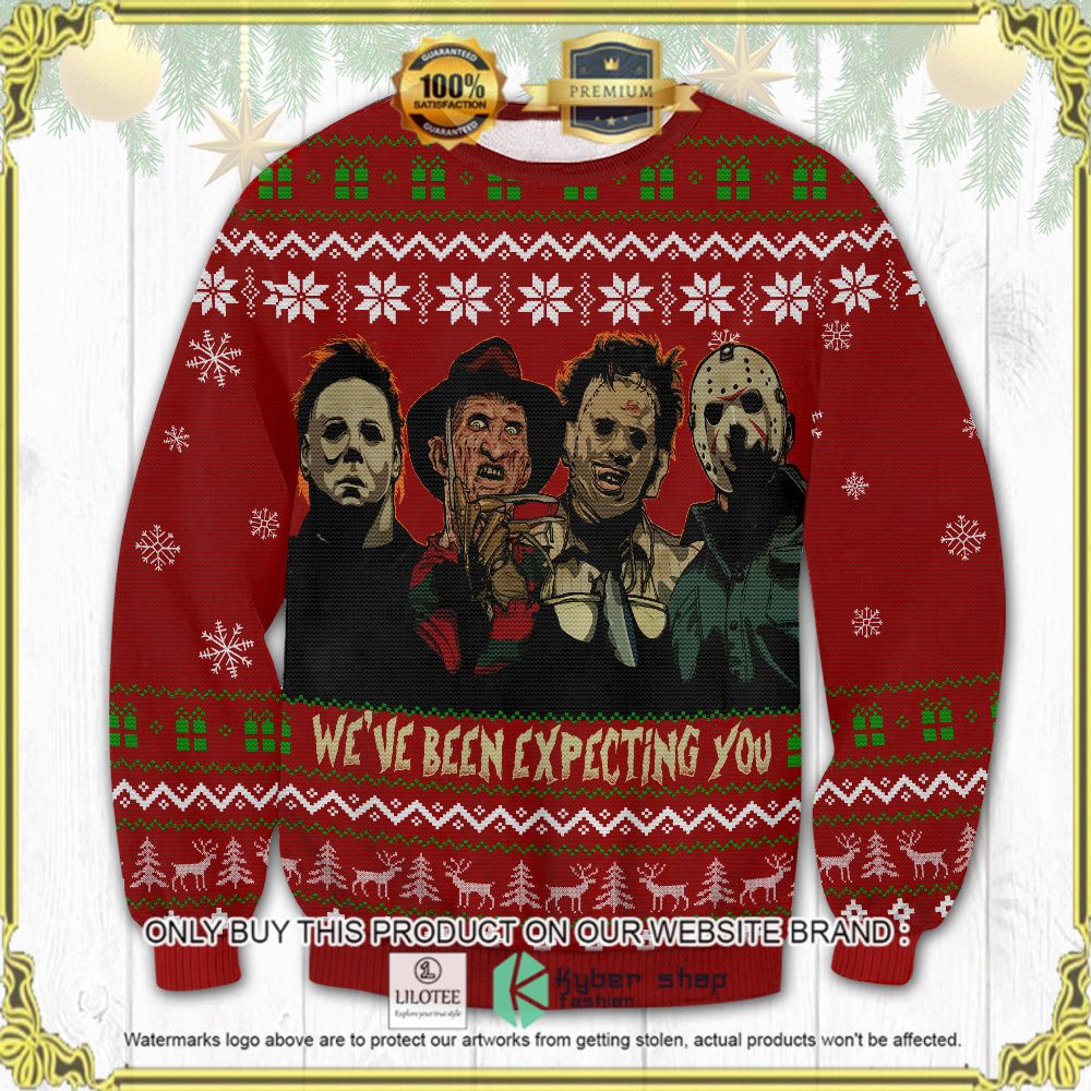 horror friends weve been expecting you ugly sweater 1 93678