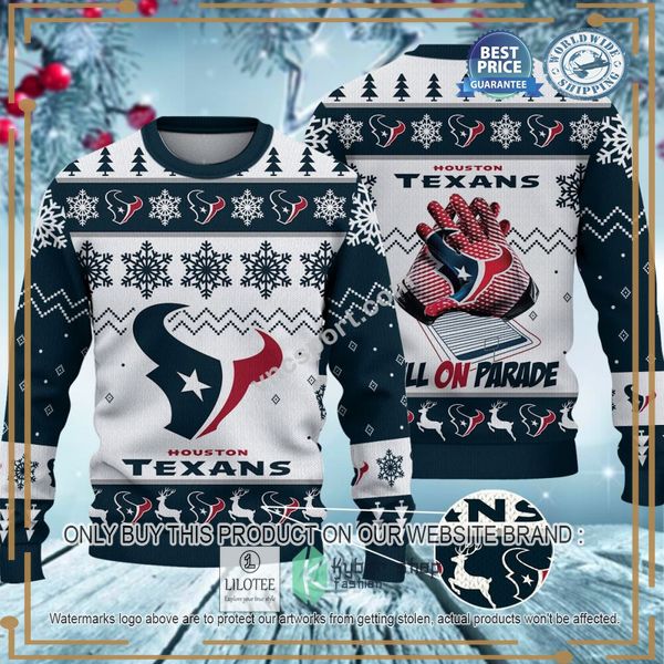houston texans bulls on parade christmas sweater 1 20785