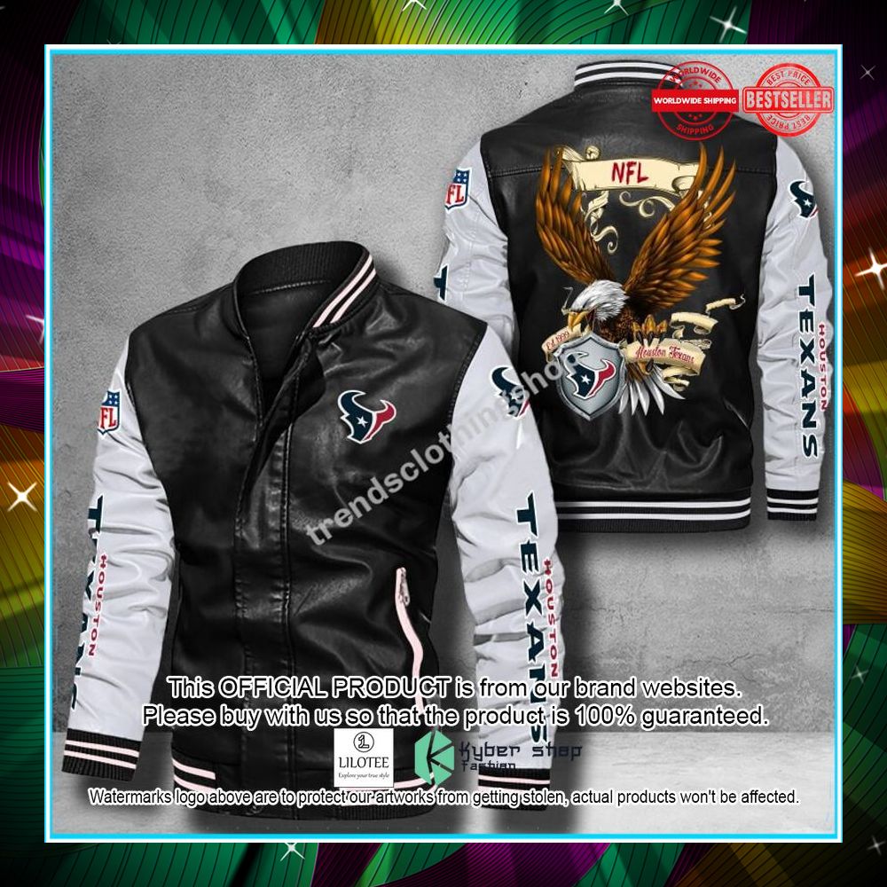 houston texans nfl eagle leather bomber jacket 1 768