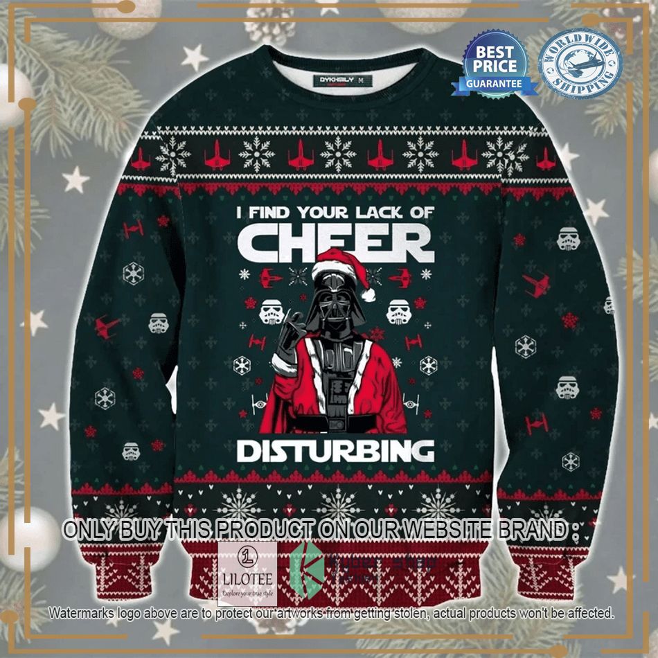 i find your lack of cheer disturbing darth vader christmas ugly sweater 1 14846