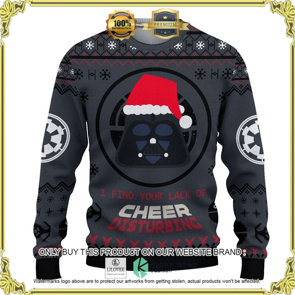i find your lack of cheer disturbing darth vader star wars black christmas sweater 1 17623