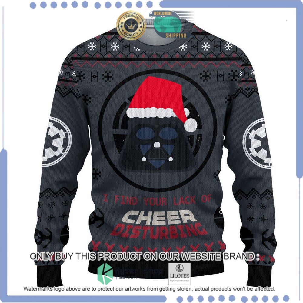 i find your lack of cheer disturbing darth vader star wars black christmas sweater 1 8650