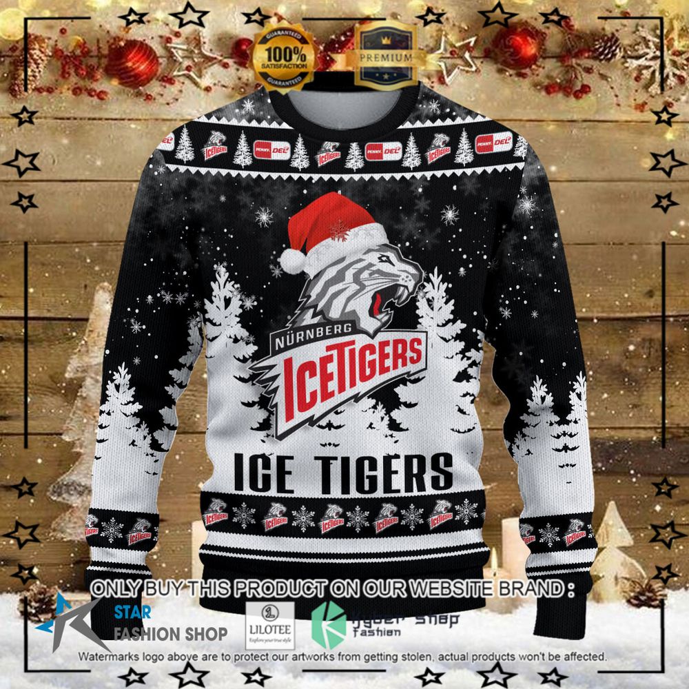 ice tigers nurnberg black white christmas sweater 1 41400