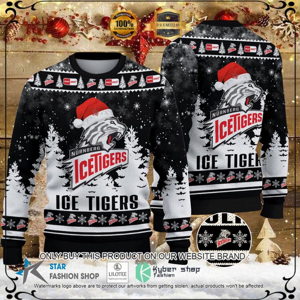 ice tigers nurnberg black white christmas sweater 1 66897