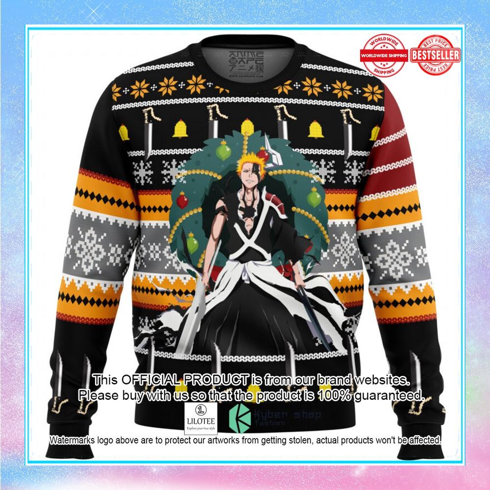 ichigo true bankai bleach sweater christmas 1 450