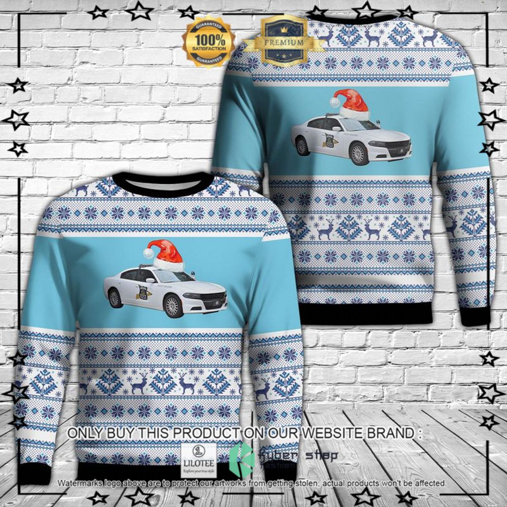 indiana state police dodge charger christmas sweater 1 43964