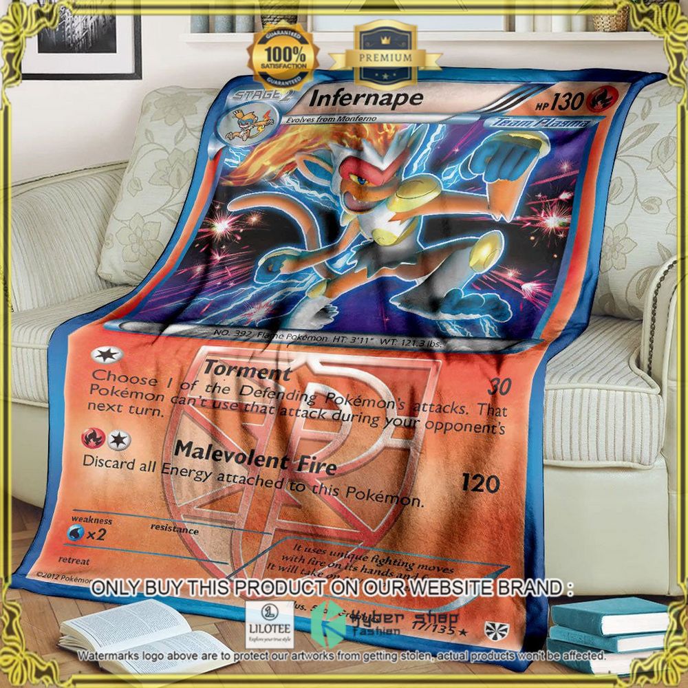 Infernape Plasma Storm Custom Pokemon Soft Blanket - LIMITED EDITION 8