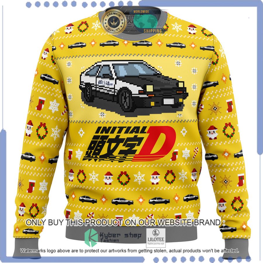 initial d classic toyota car christmas sweater 1 75405