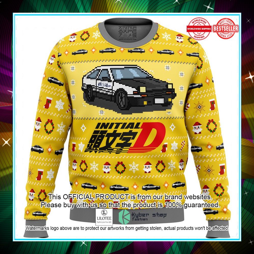 initial d classic toyota car sweater christmas 1 98
