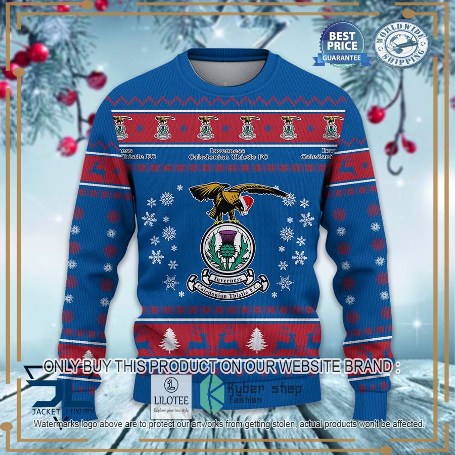 inverness caledonian thistle f c christmas sweater 2 33613