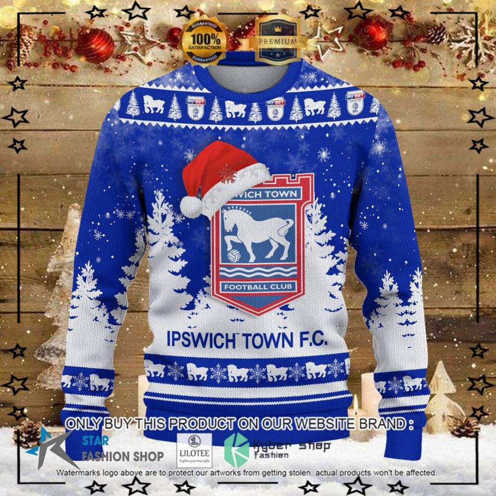 ipswich town f c blue white christmas sweater 1 96354