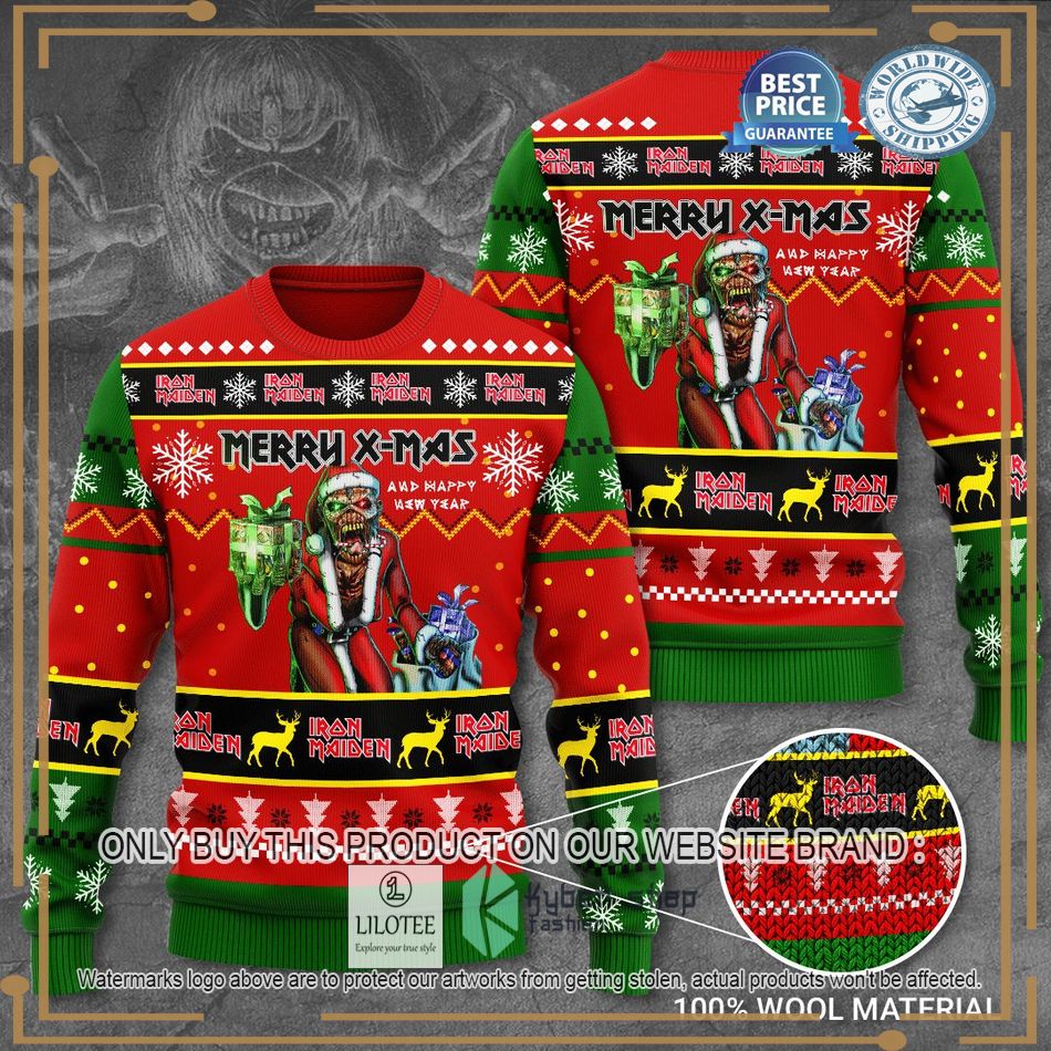iron maiden merry christmas and happy new year ugly sweater 1 67941