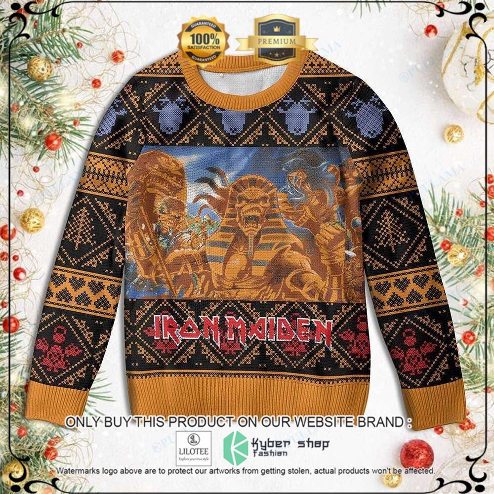iron maiden powerslave christmas sweater 1 1430