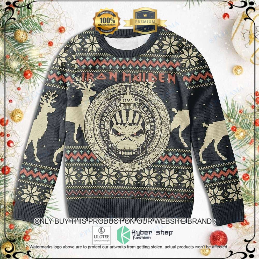 iron maiden the book of souls pattern christmas sweater 1 20508