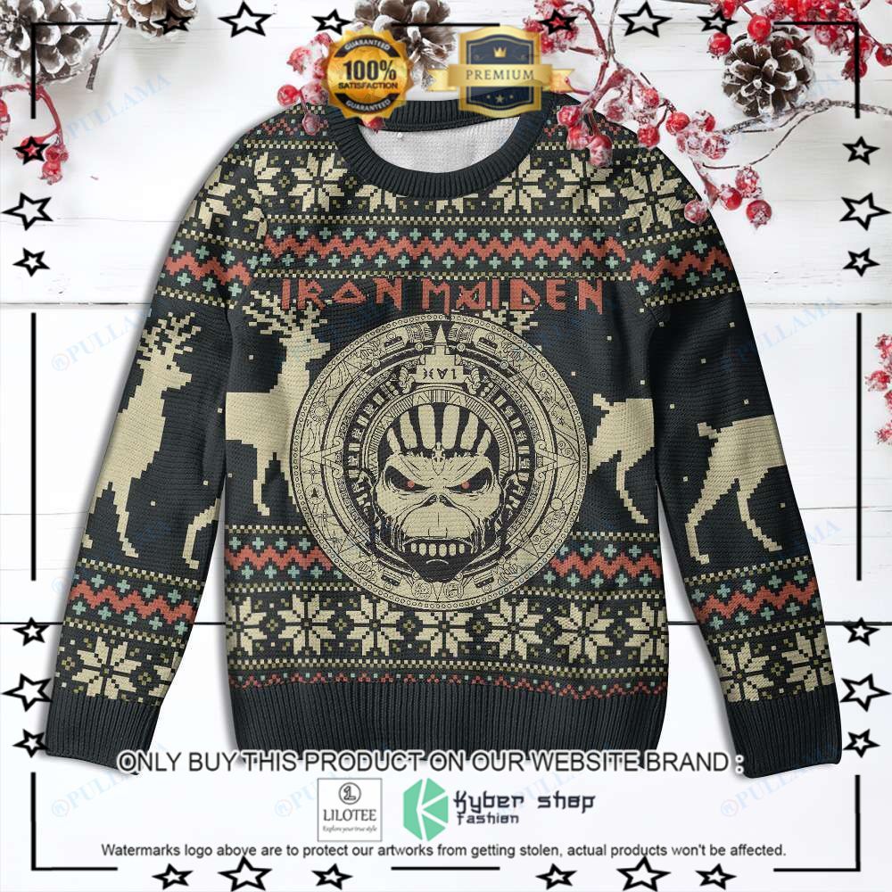 iron maiden the book of souls pattern christmas sweater 1 5604