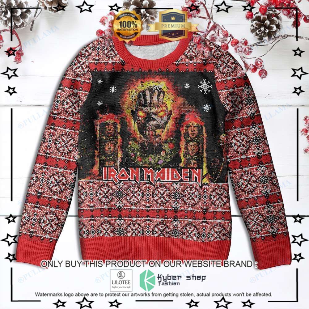 iron maiden the book of souls red christmas sweater 1 37775