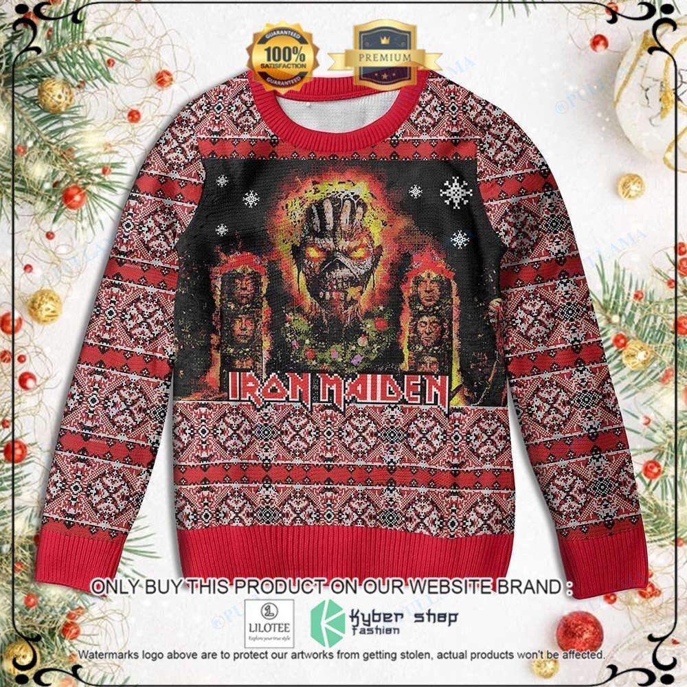 iron maiden the book of souls red christmas sweater 1 4078
